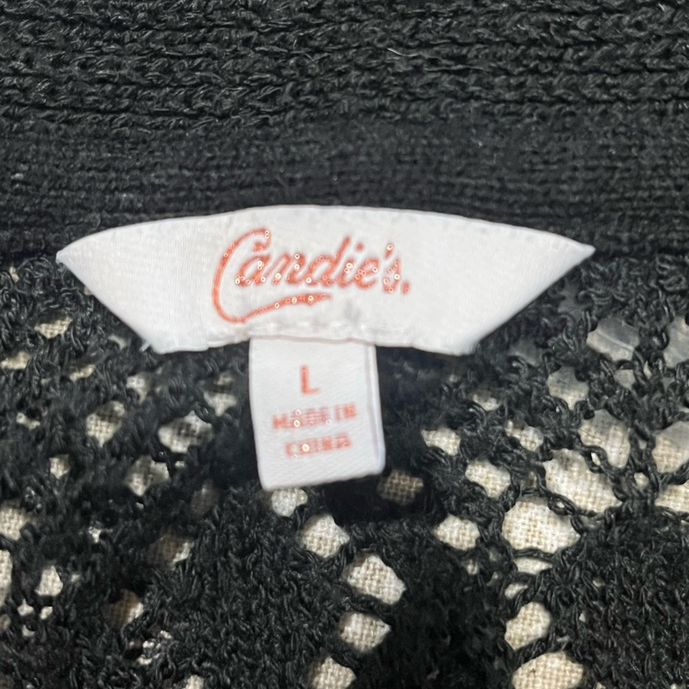 Candie's Black Open-Knit Cardigan - Picture 2 of 5